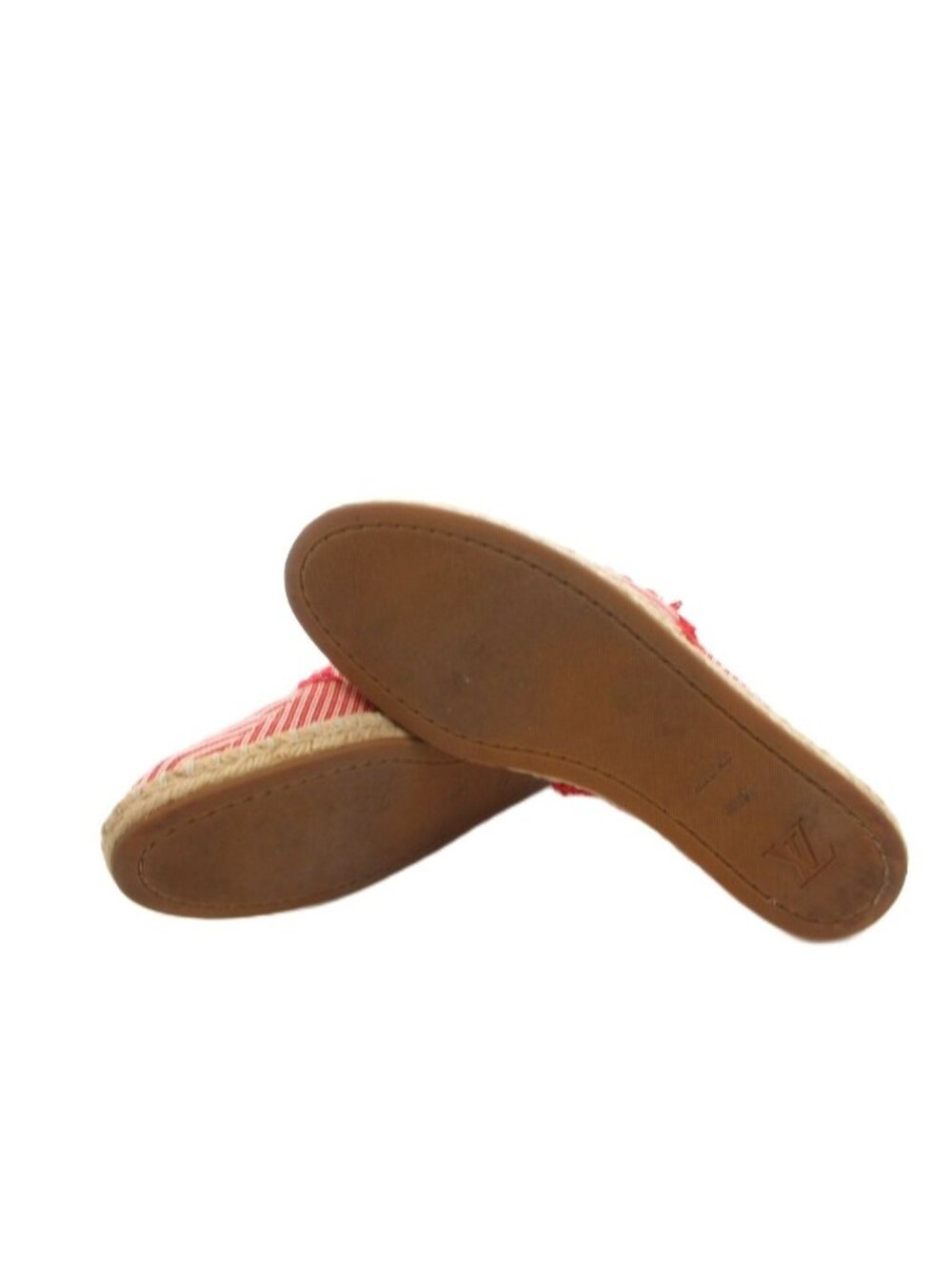 Louis Vuitton Slip on Shoes Canvas Espadrilles Monogram Embroidery 39.5 Red - Picture 6 of 9